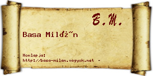 Basa Milán névjegykártya